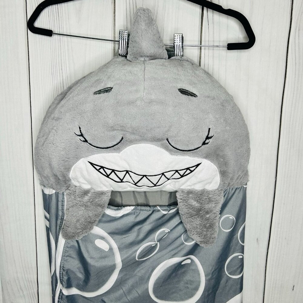 Happy Nappers Shak The Shark 54 x 20 Sleeping Bag & Plush Toy - Picture 2 of 11